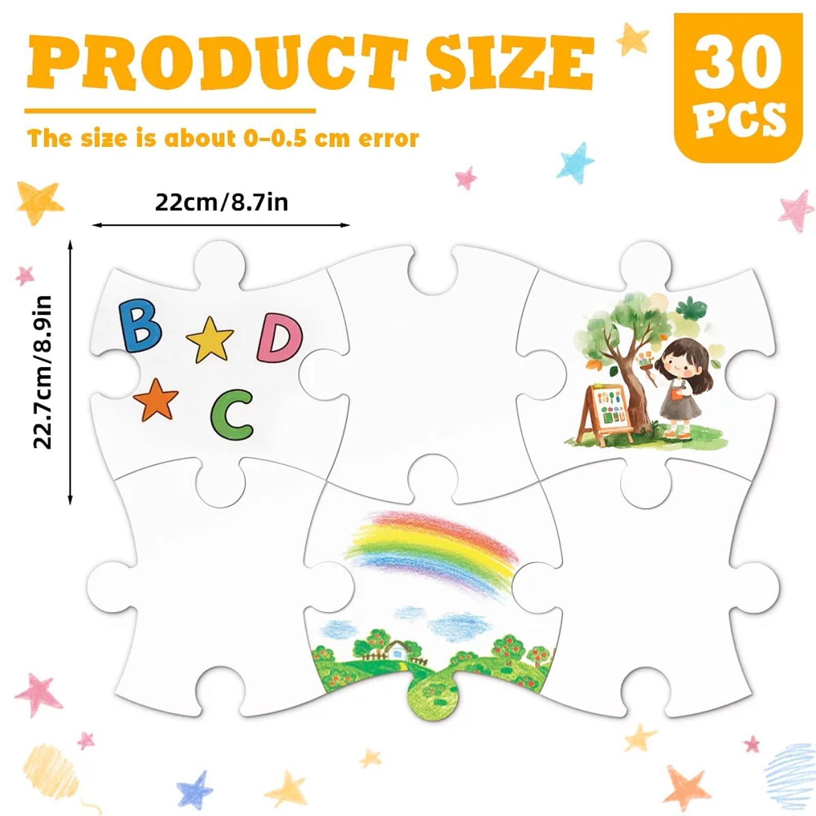 30x Puste Puzzle do Sklejania  – Puzzle Blank White recenzja i cena